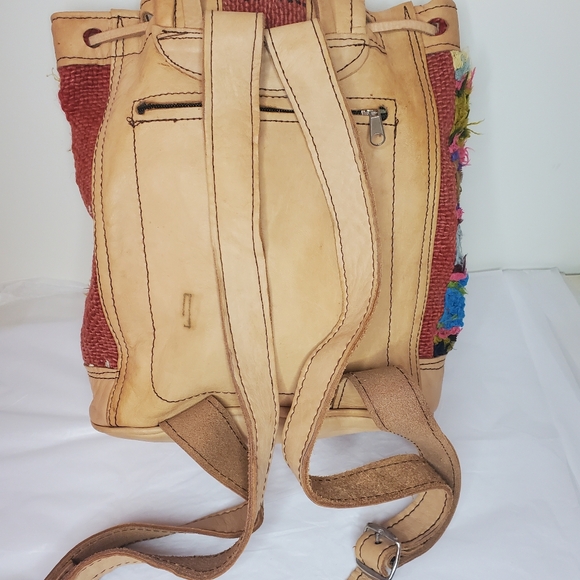Hand Woven Leather Backpack - Picture 2 of 9
